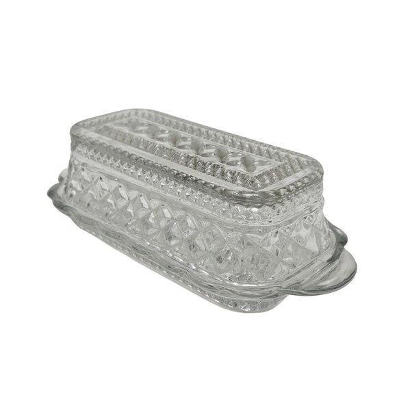 Vintage Wexford by Anchor Hocking Glass Covered Butter Dish Dining Dinnerware - Picture 3 of 10